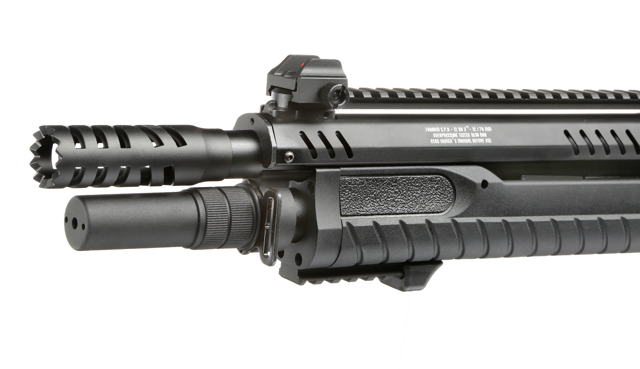 VFC / BO Manufacture Fabarm STF12 Compact 11 Zoll Vollmetall Pump Action Gas Shotgun 6mm BB schwarz Bild 6