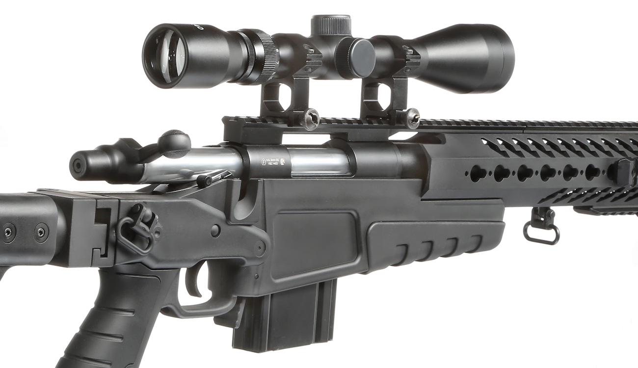 Well MB4418-3D Mk13 Mod 7 Snipergewehr inkl. Zweibein / Zielfernrohr Springer 6mm BB schwarz Bild 10