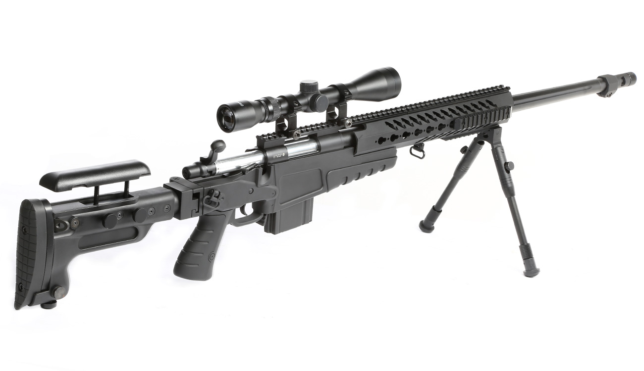 Well MB4418-3D Mk13 Mod 7 Snipergewehr inkl. Zweibein / Zielfernrohr Springer 6mm BB schwarz Bild 1
