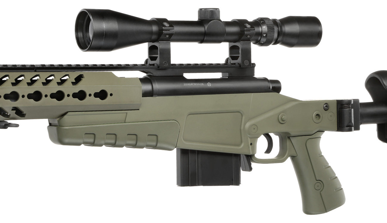 Versandrückläufer Well MB4418-2D Mk13 Custom Snipergewehr inkl. Zweibein / Zielfernrohr Springer 6mm BB oliv Bild 1