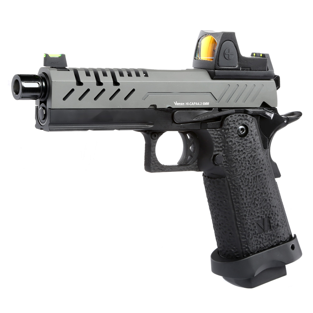 Vorsk Airsoft Hi-Capa 4.3 mit HD5141 LPZ Vollmetall GBB 6mm BB grau / schwarz