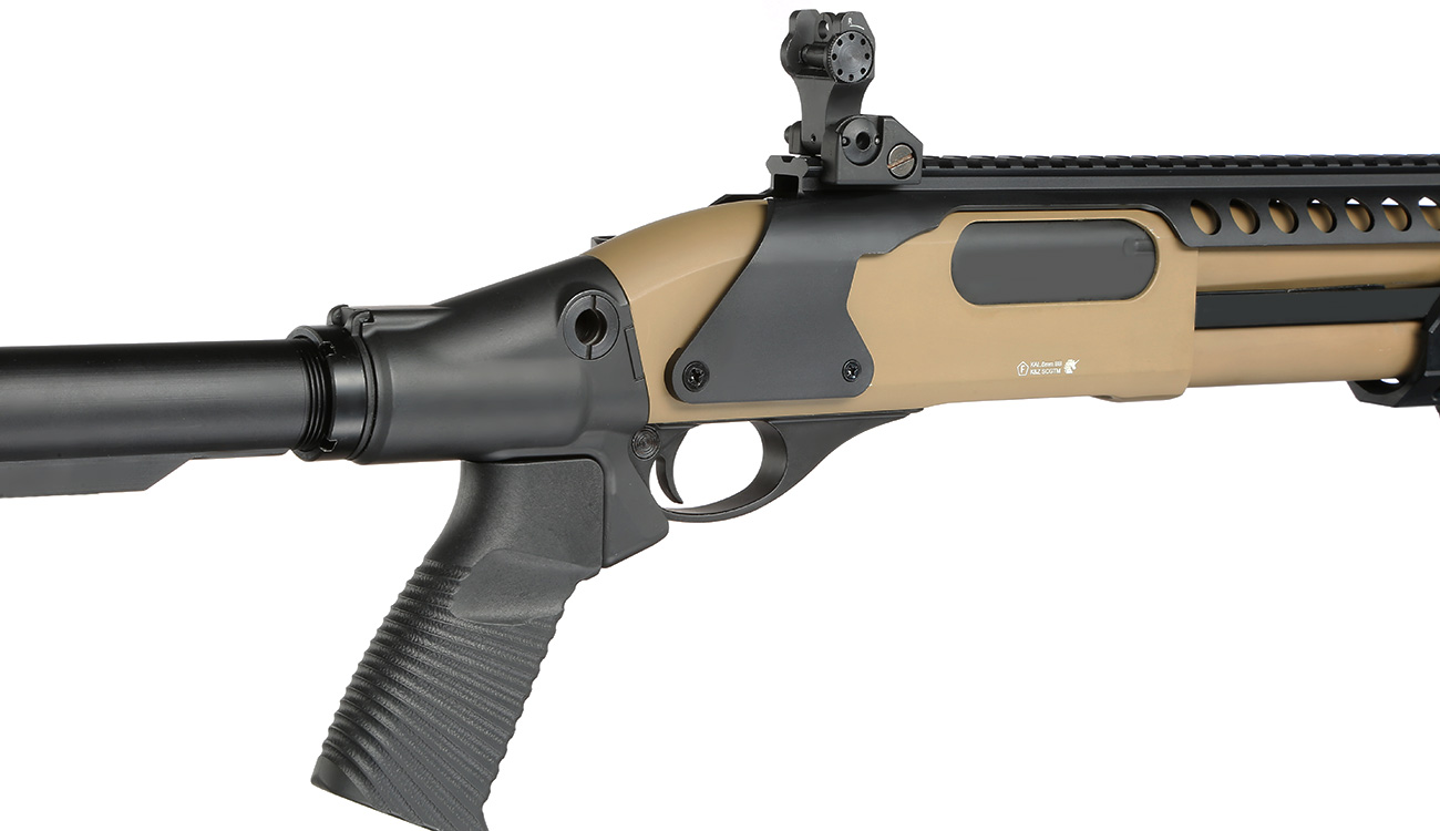 Golden Eagle M8875 Vollmetall Pump Action Gas Shotgun 6mm BB Tan Bild 10