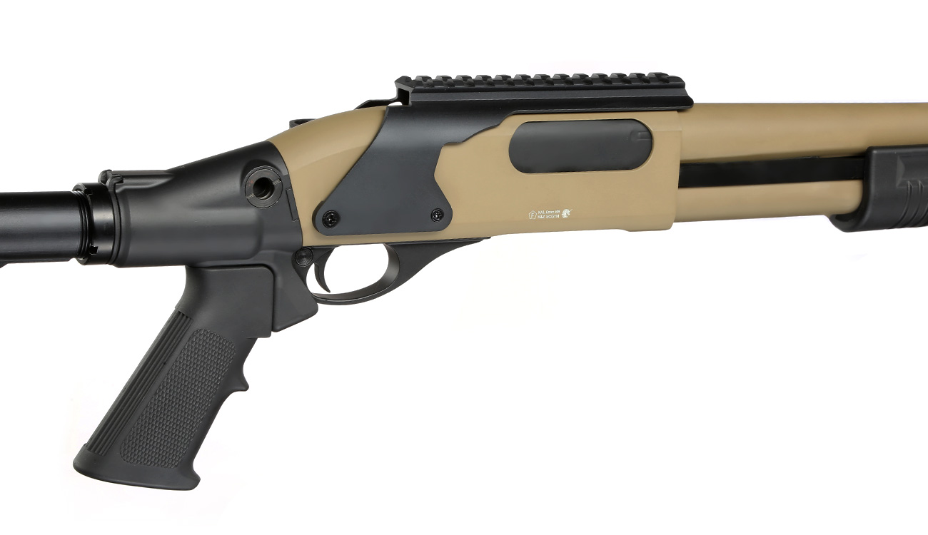 Golden Eagle M8873 Vollmetall Pump Action Gas Shotgun 6mm BB Tan Bild 10