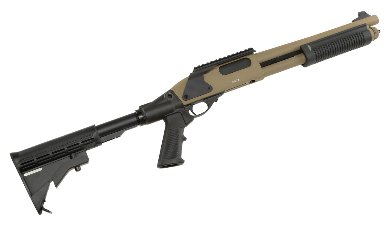 Golden Eagle M8873 Vollmetall Pump Action Gas Shotgun 6mm BB Tan Bild 4