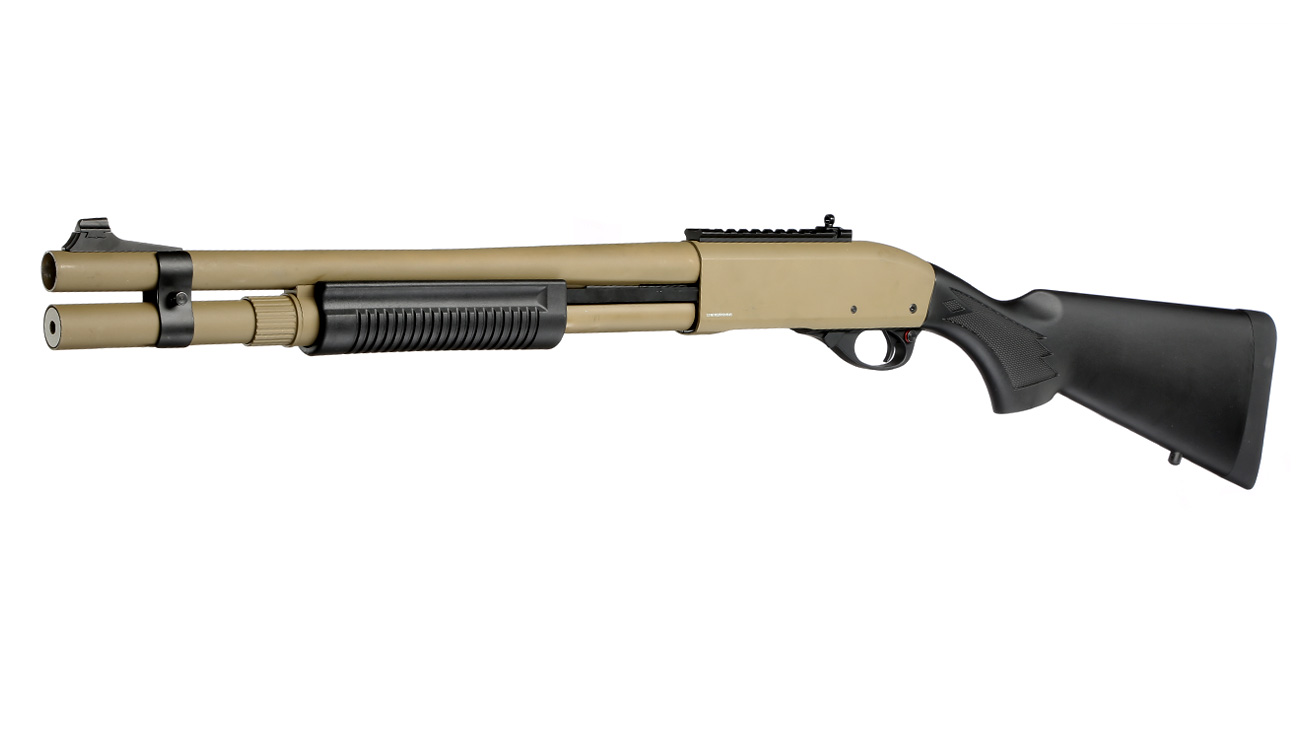 Golden Eagle M8872 Vollmetall Pump Action Gas Shotgun 6mm BB Tan