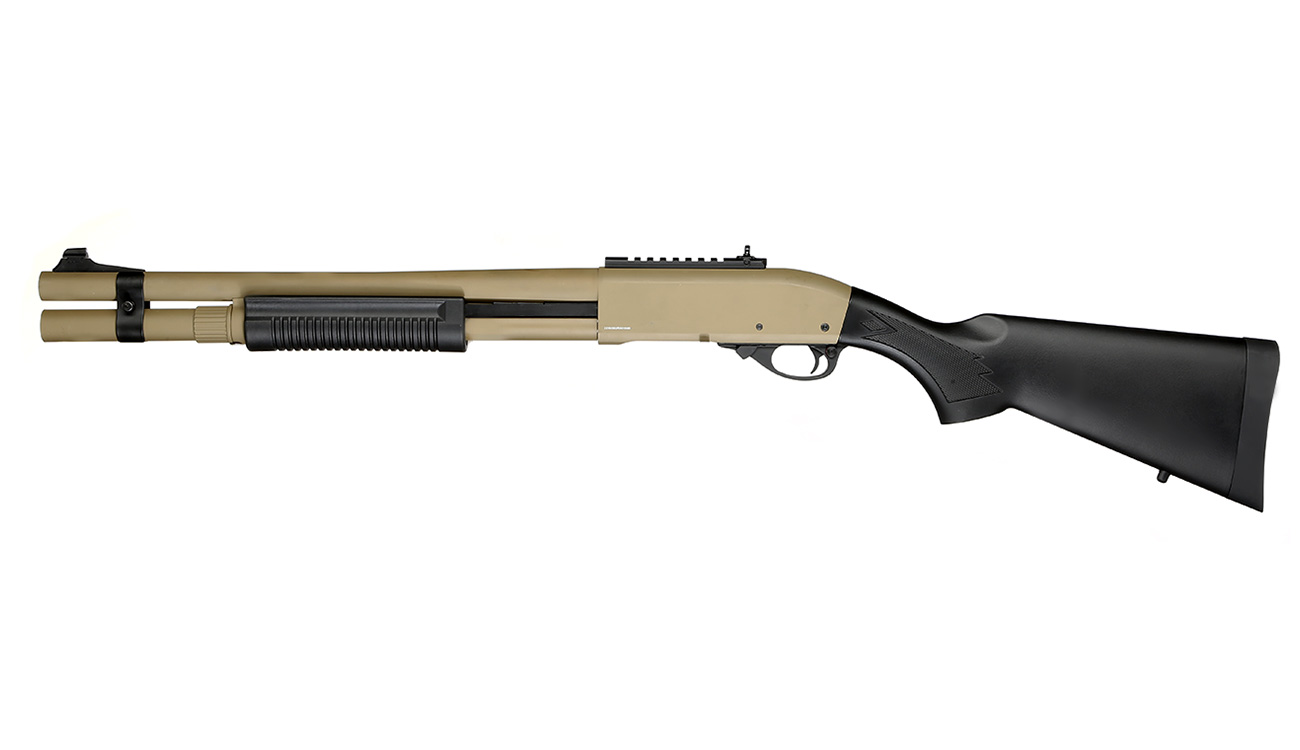 Golden Eagle M8872 Vollmetall Pump Action Gas Shotgun 6mm BB Tan Bild 1