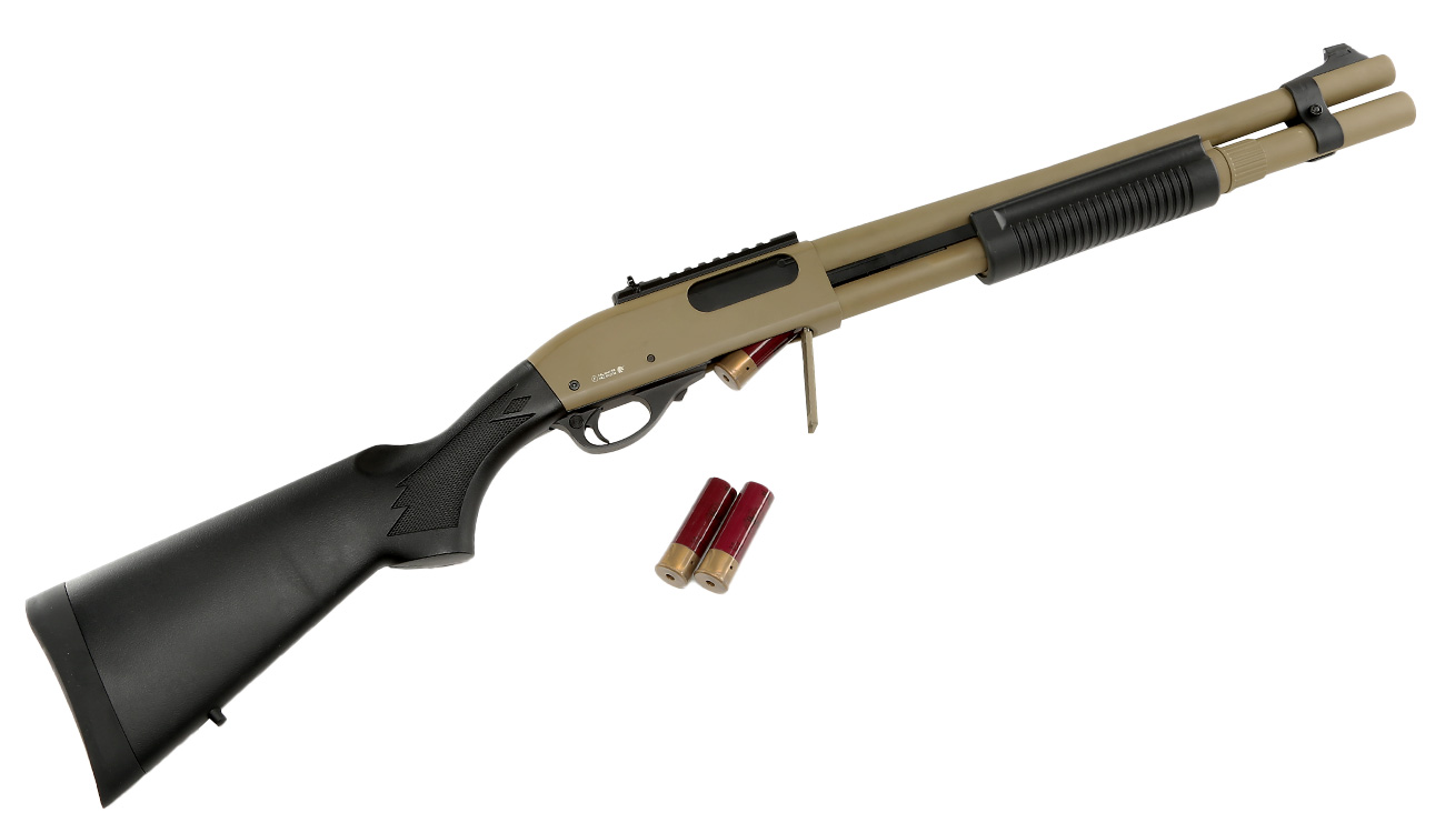 Golden Eagle M8872 Vollmetall Pump Action Gas Shotgun 6mm BB Tan Bild 5