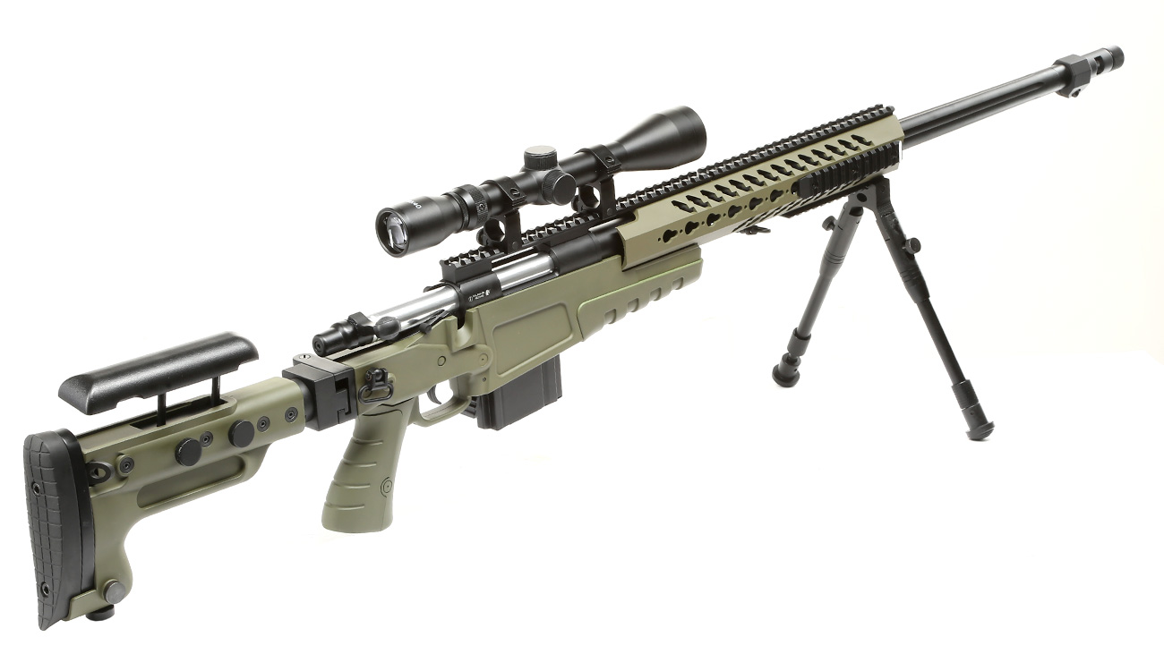 Well MB4418-3D Mk13 Mod 7 Snipergewehr inkl. Zweibein / Zielfernrohr Springer 6mm BB oliv Bild 3
