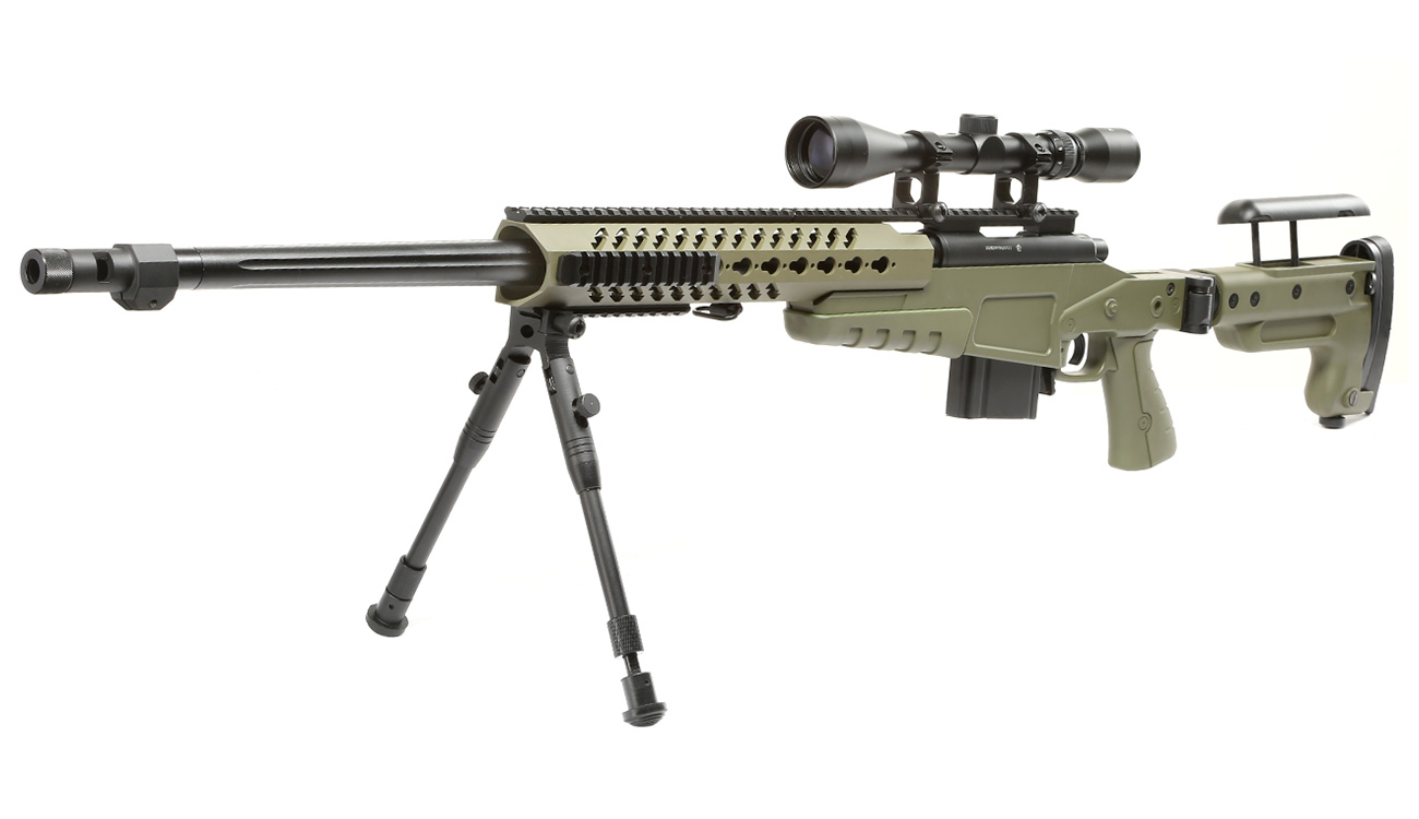Ersatzteilset Well MB4418-3D Mk13 Mod 7 Snipergewehr inkl. Zweibein / Zielfernrohr Springer 6mm BB oliv Bild 7