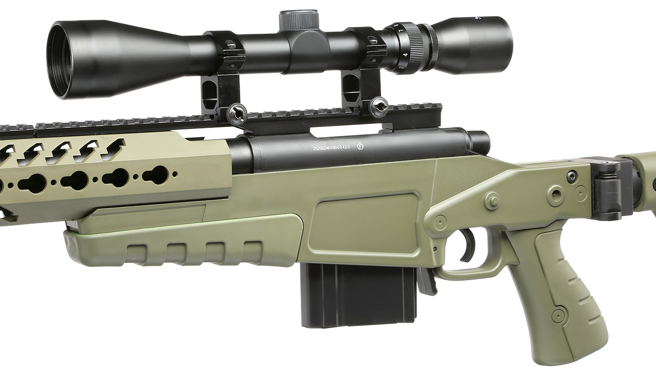 Ersatzteilset Well MB4418-3D Mk13 Mod 7 Snipergewehr inkl. Zweibein / Zielfernrohr Springer 6mm BB oliv Bild 8