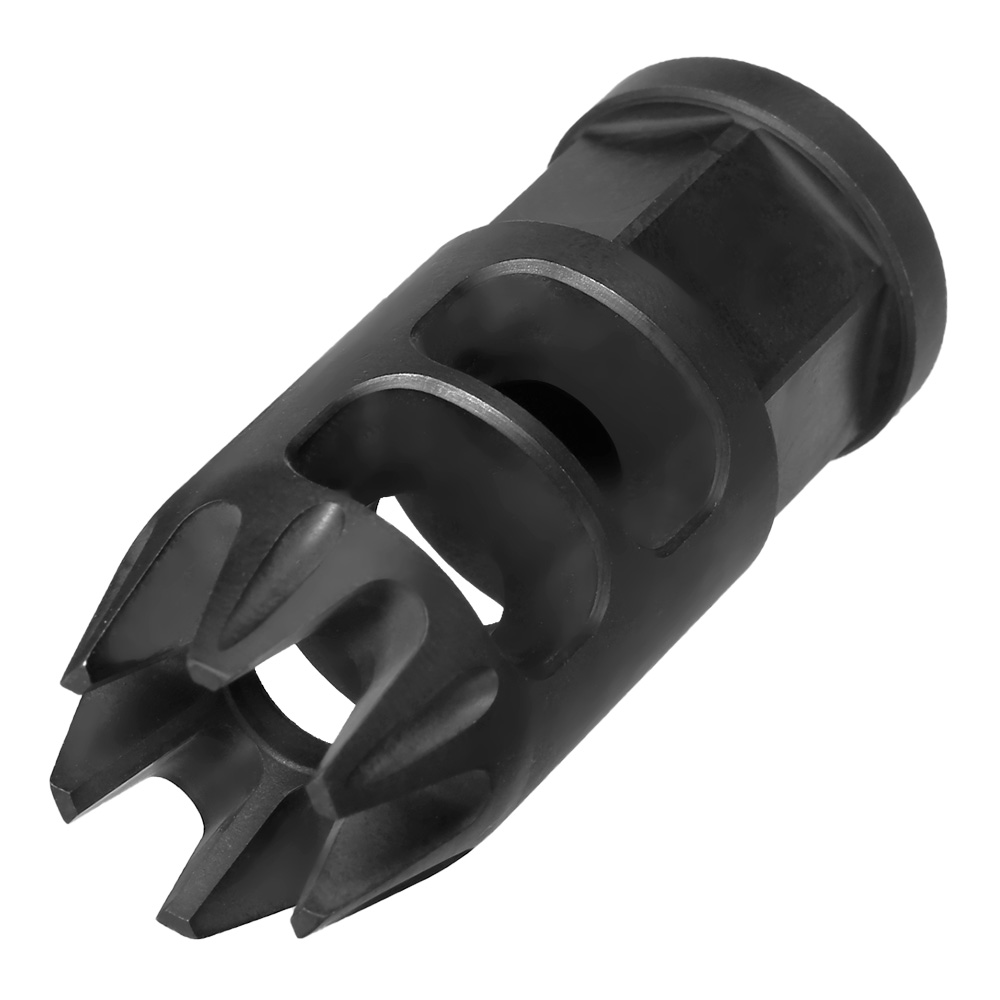 APS / EMG Falkor Defense Dracos Type-A CNC Stahl Muzzle Break schwarz 14mm-