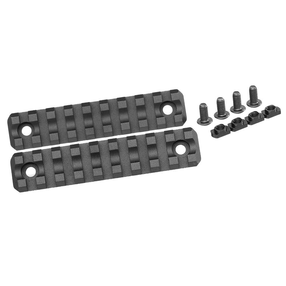 ASG M-Lok 21mm Aluminium Schienen Set 9 Slots / 100mm (2 Stck) schwarz