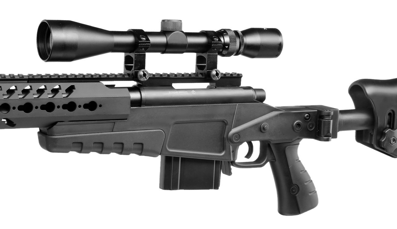 Well MB4418-2D Mk13 Custom Snipergewehr inkl. Zweibein / Zielfernrohr Springer 6mm BB schwarz Bild 1