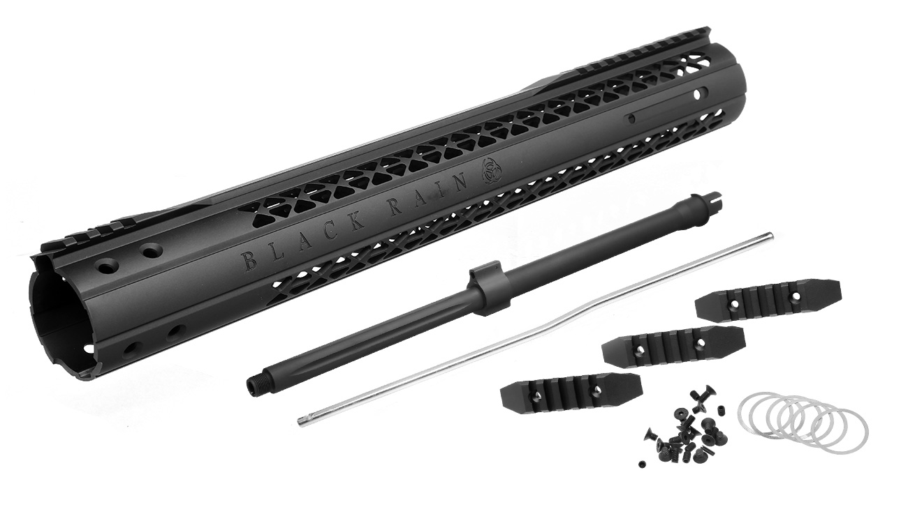 King Arms M4 / M16 Black Rain Ordnance Mod Rail Handguard 15 Zoll inkl. Fluted Lauf schwarz