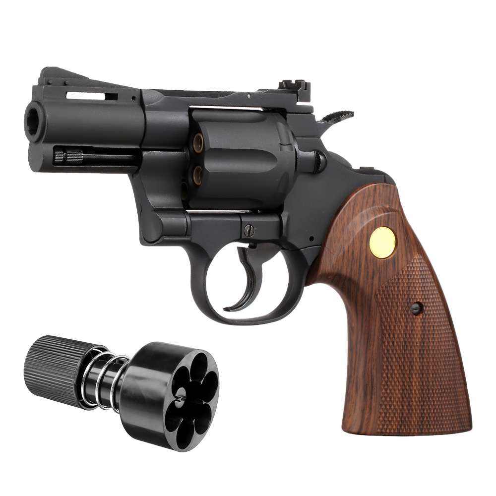 King Arms .357 Python 2.5 Zoll Revolver Vollmetall Gas 6mm BB schwarz