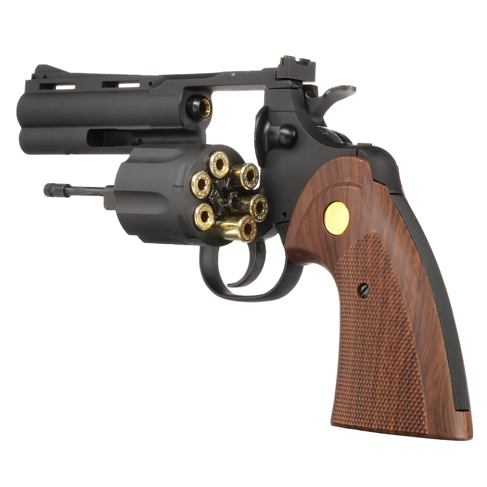 King Arms .357 Python 4 Zoll Revolver Vollmetall Gas 6mm BB schwarz Bild 4