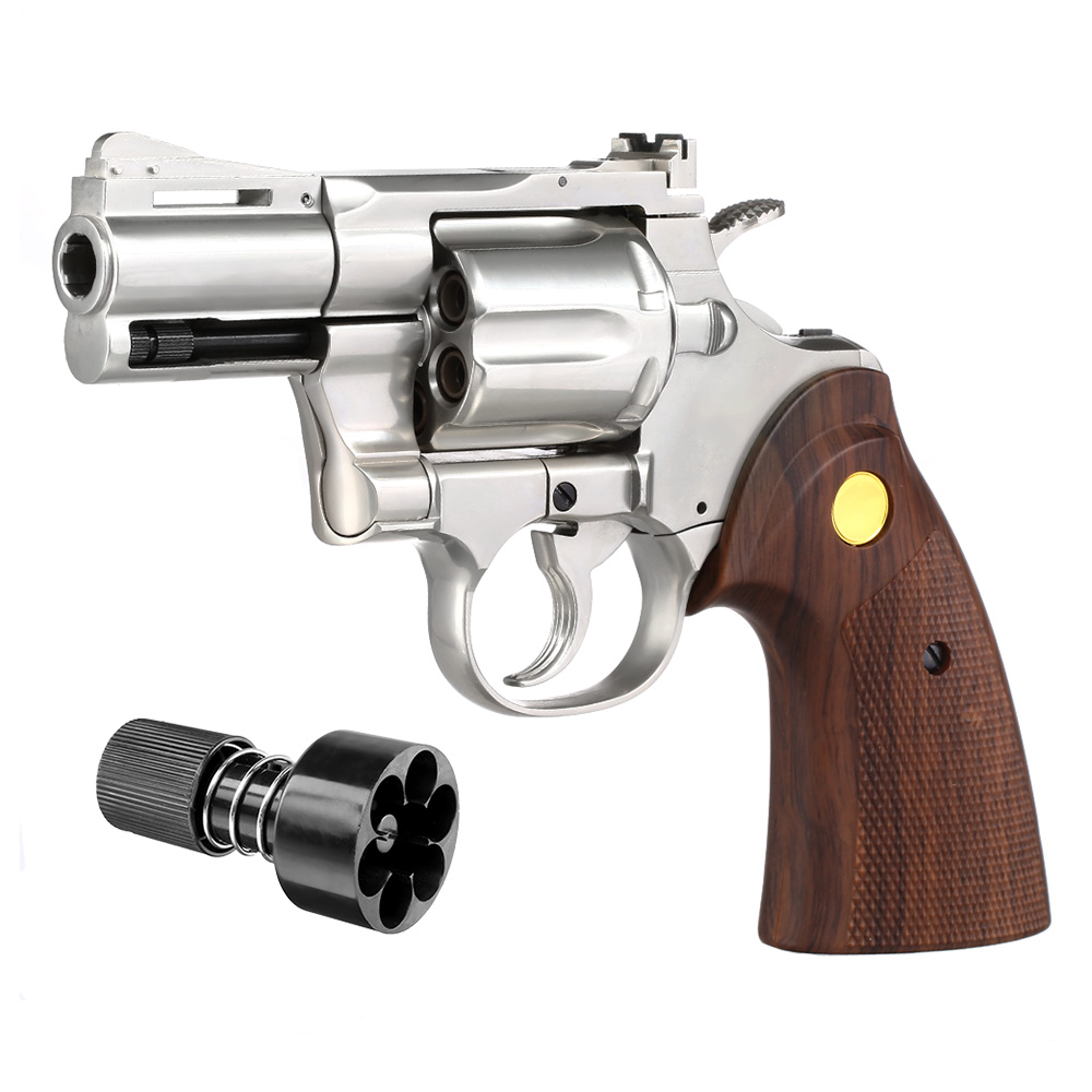 King Arms .357 Python 2.5 Zoll Revolver Vollmetall Gas 6mm BB Chrome-Finish