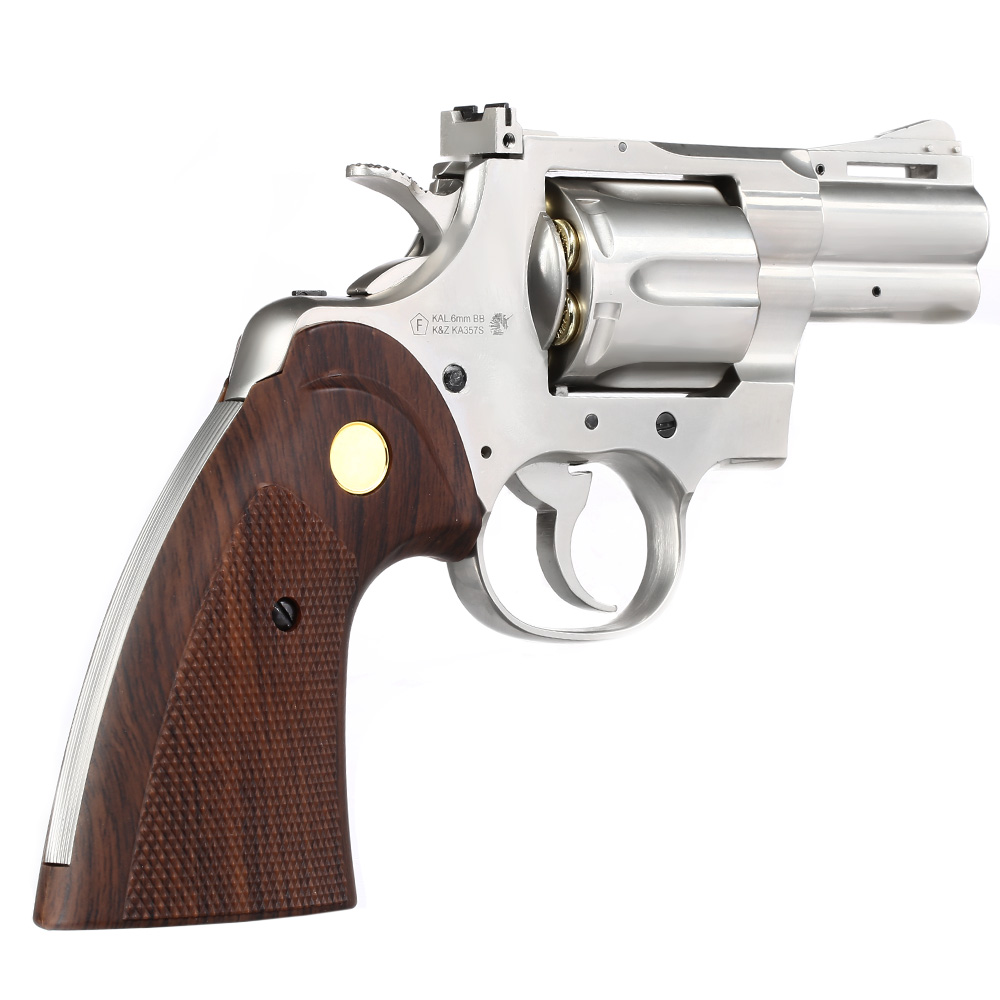 King Arms .357 Python 2.5 Zoll Revolver Vollmetall Gas 6mm BB Chrome-Finish Bild 3