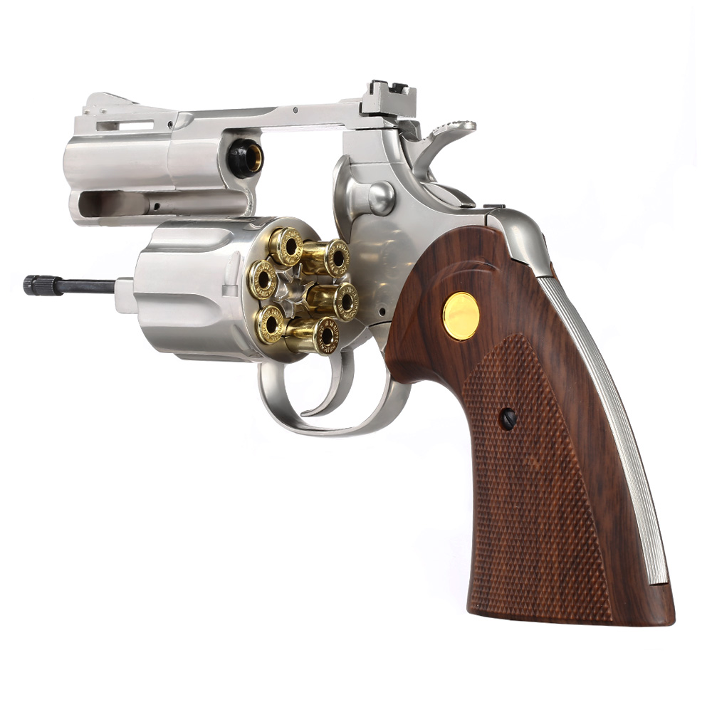 King Arms .357 Python 2.5 Zoll Revolver Vollmetall Gas 6mm BB Chrome-Finish Bild 4