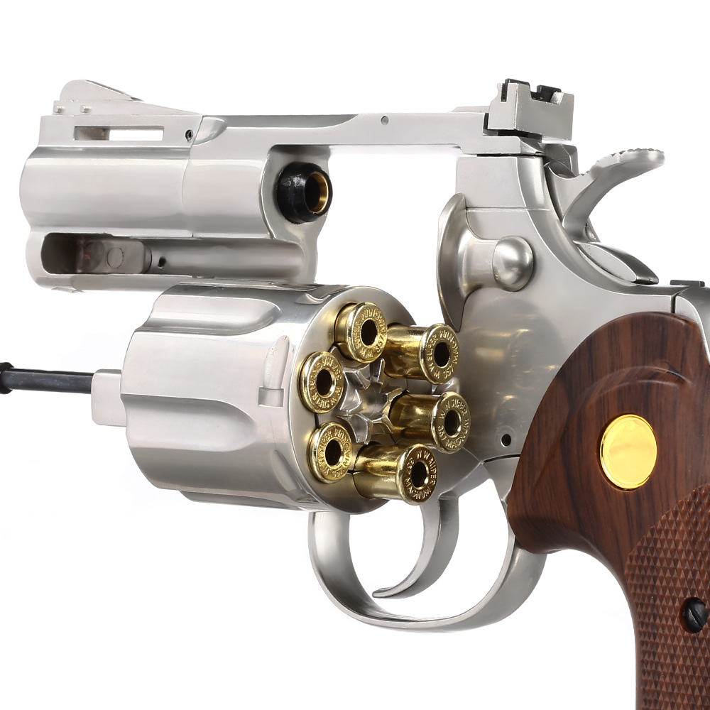 King Arms .357 Python 2.5 Zoll Revolver Vollmetall Gas 6mm BB Chrome-Finish Bild 5