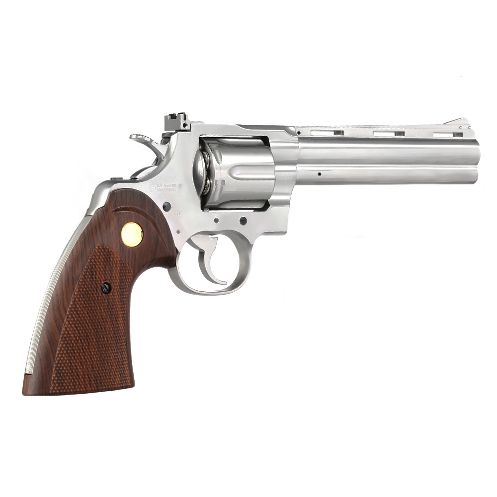 King Arms .357 Python 6 Zoll Revolver Vollmetall Gas 6mm BB Chrome-Finish Bild 3