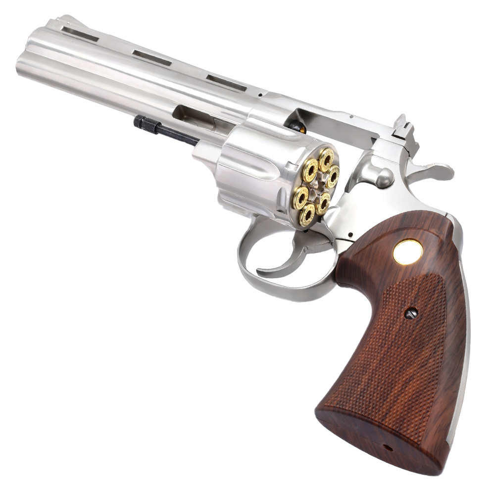 King Arms .357 Python 6 Zoll Revolver Vollmetall Gas 6mm BB Chrome-Finish Bild 1