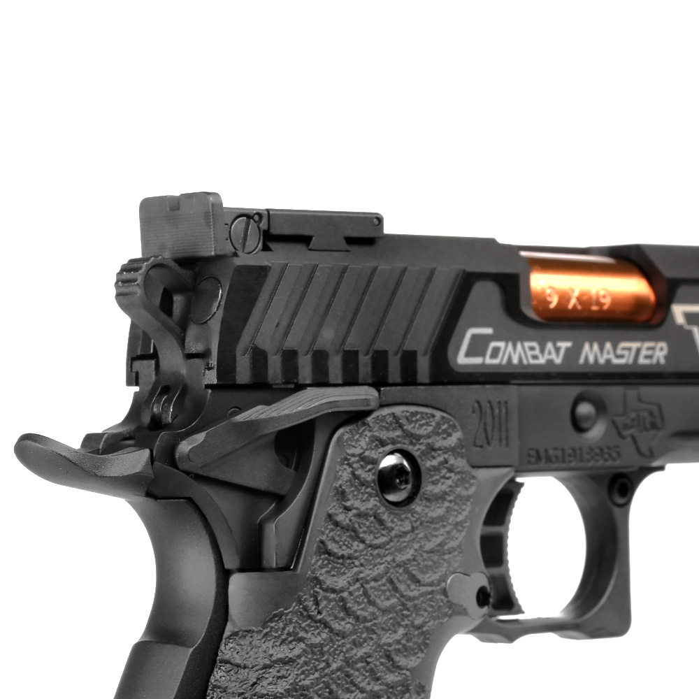 EMG / STI International TTI Combat Master 2011 JW3 Vollmetall GBB 6mm BB schwarz - Collectors Steel Edition Bild 10