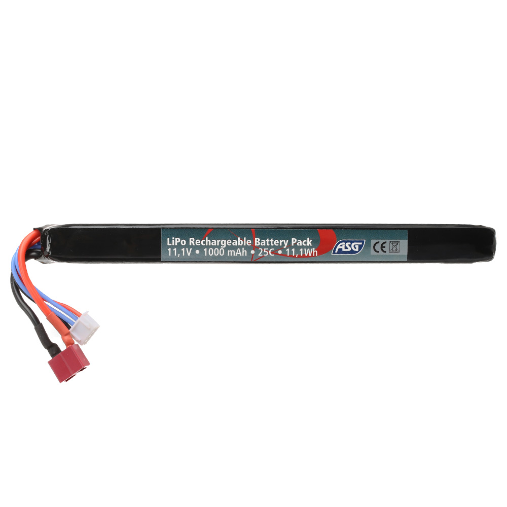 ASG LiPo Akku 11,1V 1000mAh 25C Stick-Type m. T-Stecker Anschluss Bild 1