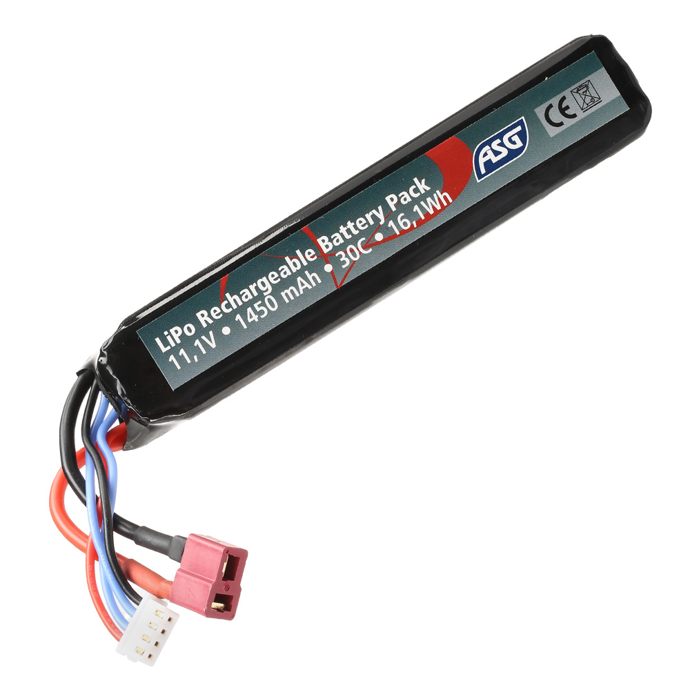 ASG LiPo Akku 11,1V 1450mAh 30C Stock-Tube Type m. T-Stecker Anschluss