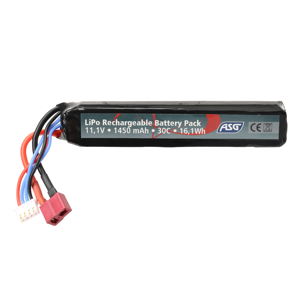 ASG LiPo Akku 11,1V 1450mAh 30C Stock-Tube Type m. T-Stecker Anschluss Bild 1