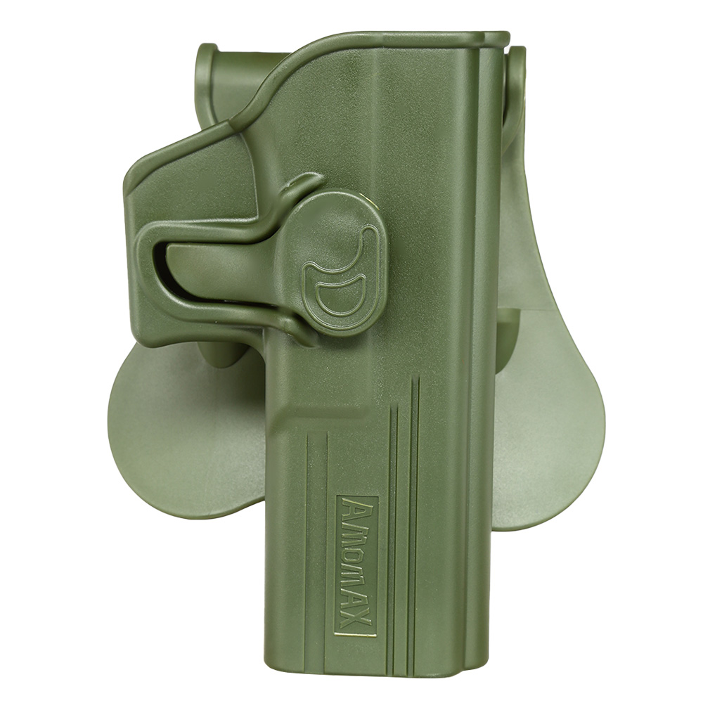 Amomax Tactical Holster Polymer Paddle für Glock 17 / 22 / 31 Rechts oliv
