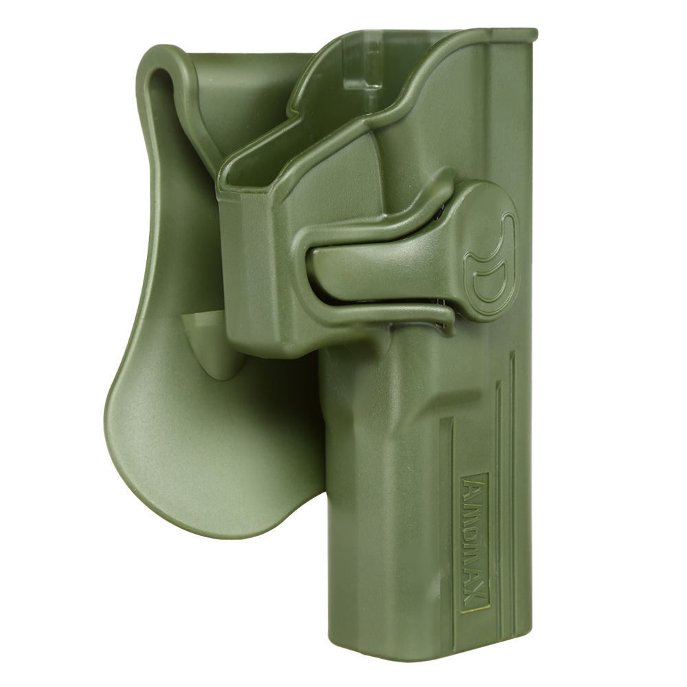 Amomax Tactical Holster Polymer Paddle für Glock 17 / 22 / 31 Rechts oliv Bild 1