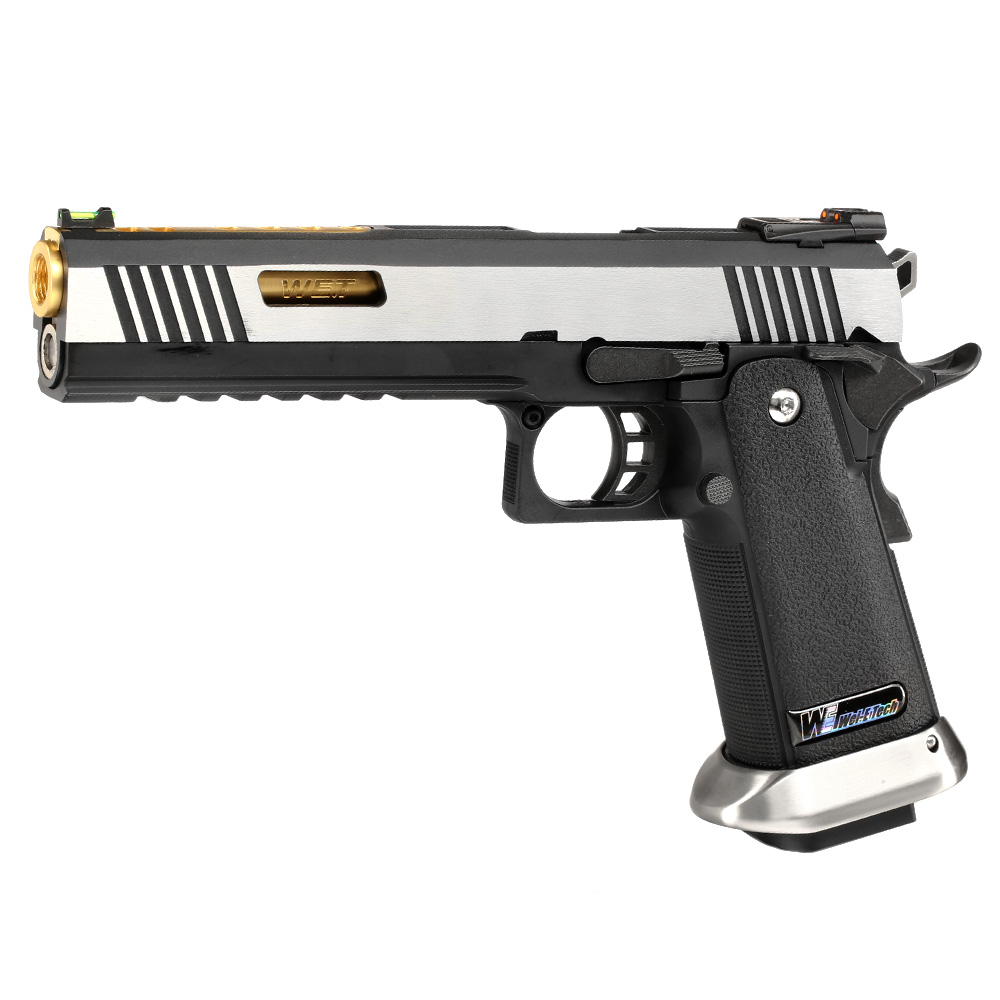 Wei-ETech Hi-Capa 6 WET Force Type-A Vollmetall GBB 6mm BB silber / gold