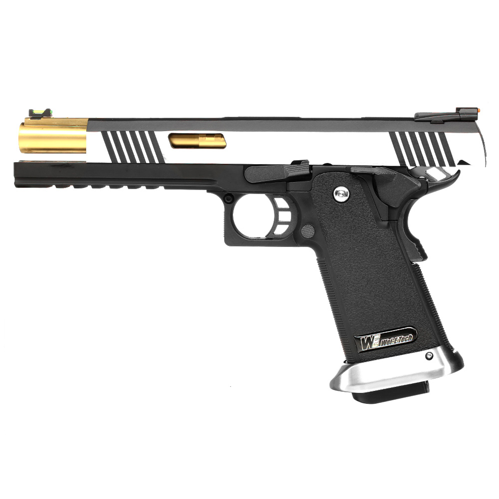 Wei-ETech Hi-Capa 6 WET Force Type-A Vollmetall GBB 6mm BB silber / gold Bild 2