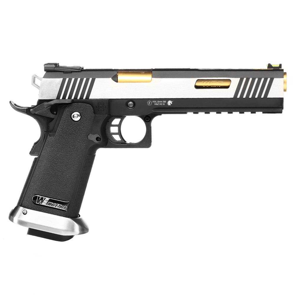 Wei-ETech Hi-Capa 6 WET Force Type-A Vollmetall GBB 6mm BB silber / gold Bild 3