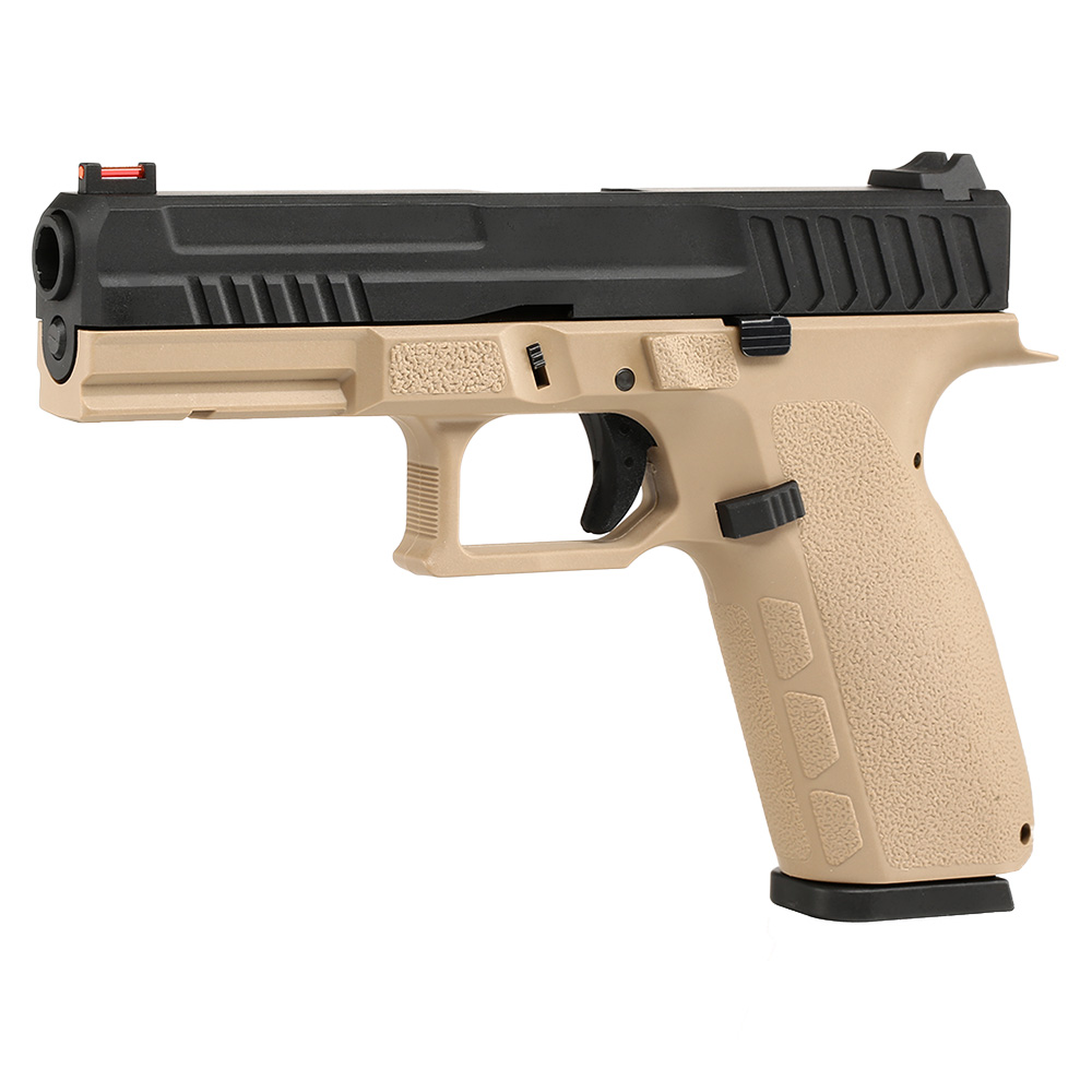 KJ Works KP-13 mit Metallschlitten GBB 6mm BB tan / schwarz