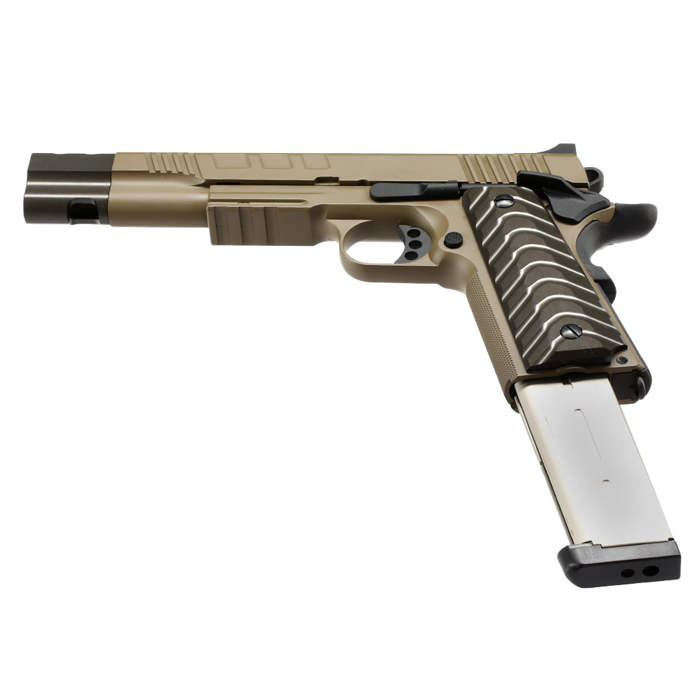 KJ Works M1911 KP-16 Compensator Vollmetall GBB 6mm BB Flat Dark Earth Bild 5