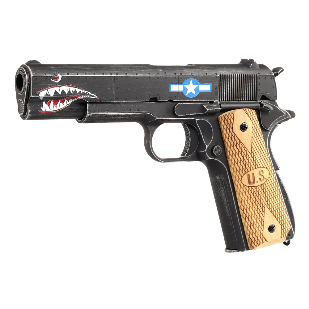 Cybergun / AWC Auto-Ordnance 1911 Squadron Vollmetall GBB 6mm BB Vintage-Black