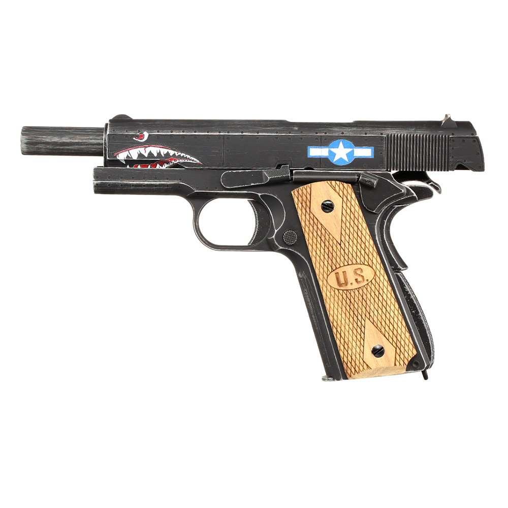 Cybergun / AWC Auto-Ordnance 1911 Squadron Vollmetall GBB 6mm BB Vintage-Black Bild 2