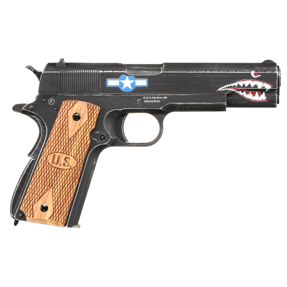 Cybergun / AWC Auto-Ordnance 1911 Squadron Vollmetall GBB 6mm BB Vintage-Black Bild 3