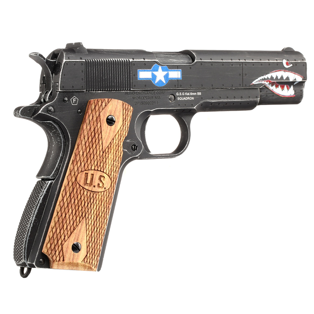 Cybergun / AWC Auto-Ordnance 1911 Squadron Vollmetall GBB 6mm BB Vintage-Black Bild 4