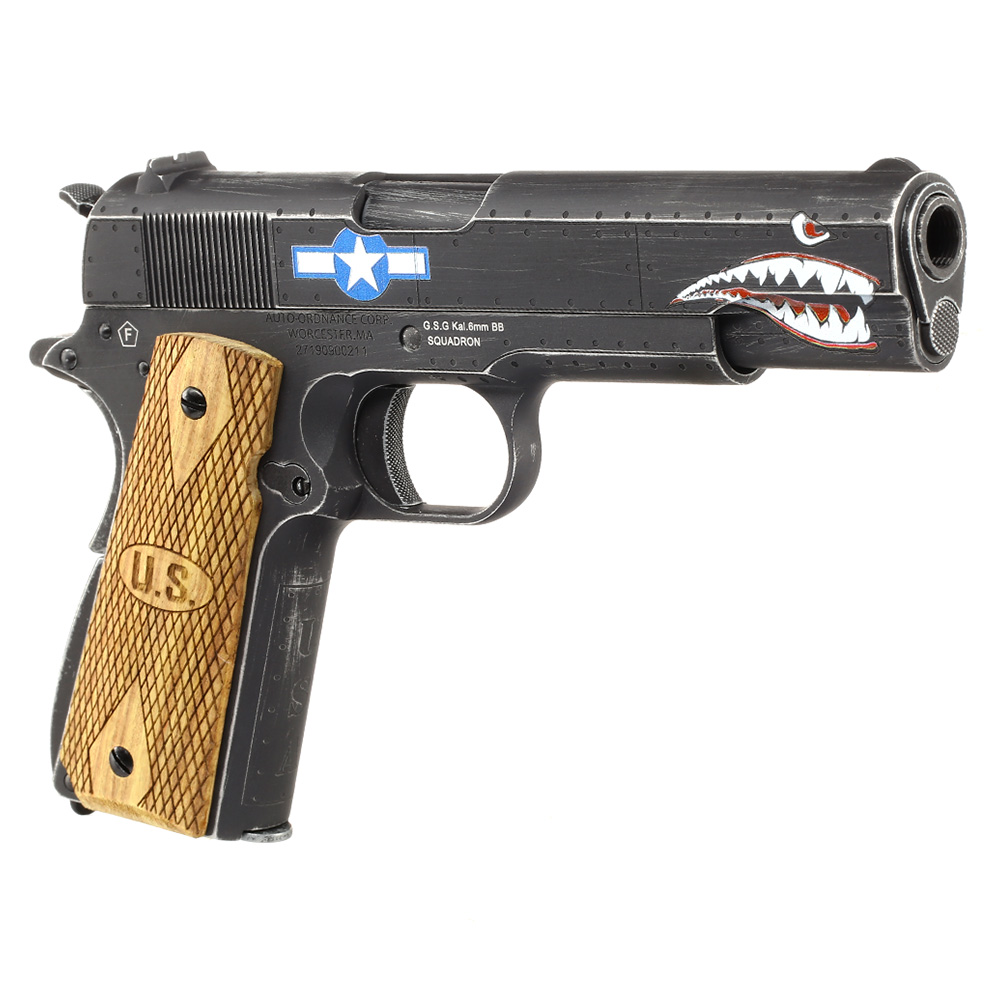 Cybergun / AWC Auto-Ordnance 1911 Squadron Vollmetall GBB 6mm BB Vintage-Black Bild 7