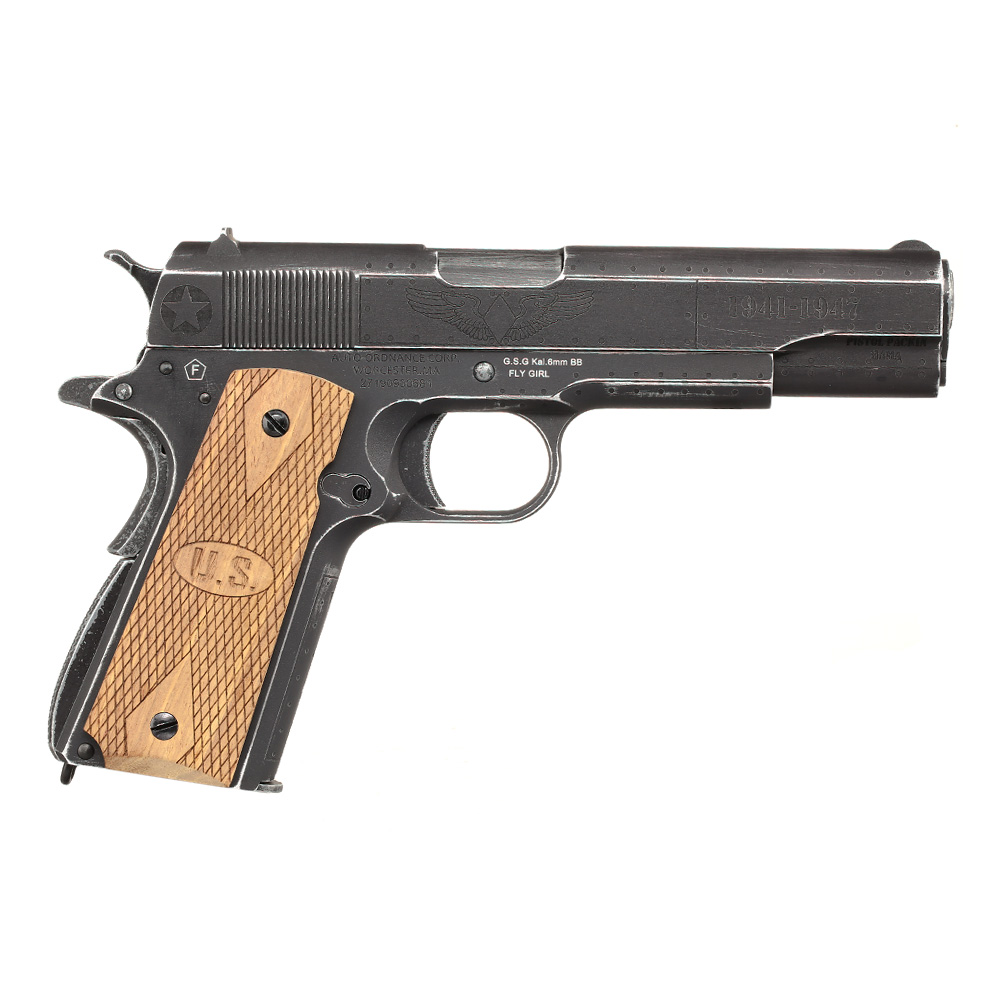 Cybergun / AWC Auto-Ordnance 1911 Fly Girls Vollmetall GBB 6mm BB Vintage-Black Bild 3