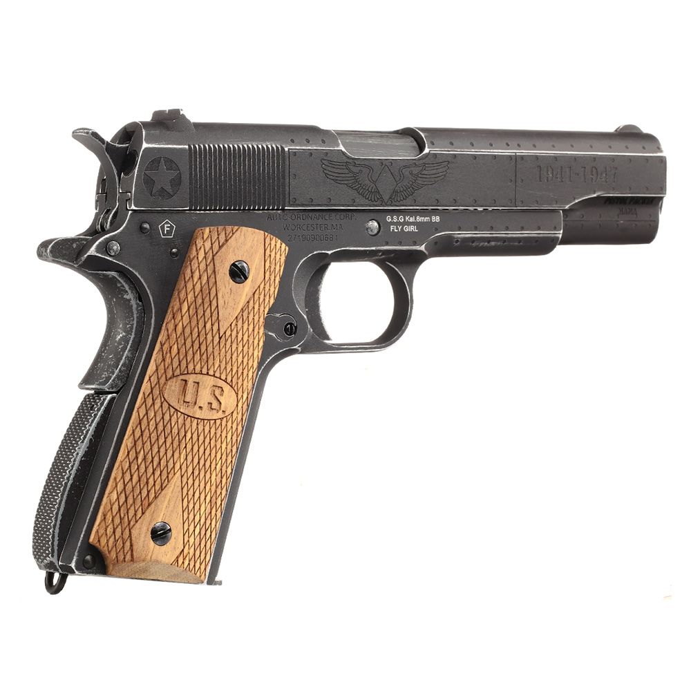 Cybergun / AWC Auto-Ordnance 1911 Fly Girls Vollmetall GBB 6mm BB Vintage-Black Bild 4