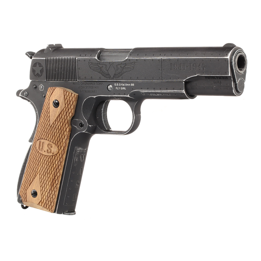 Cybergun / AWC Auto-Ordnance 1911 Fly Girls Vollmetall GBB 6mm BB Vintage-Black Bild 7