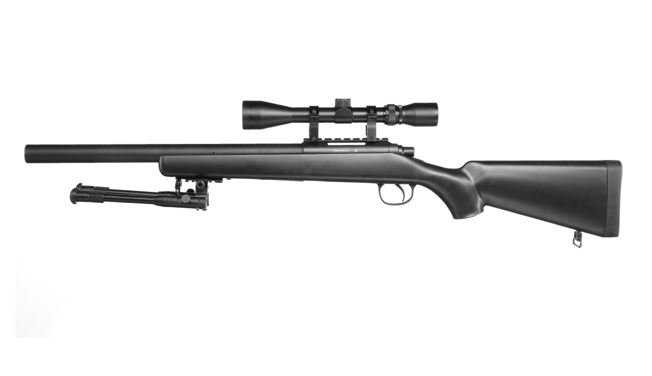 Well M700 Short-Type Snipergewehr inkl. Zweibein / Zielfernrohr Springer 6mm BB schwarz Bild 1