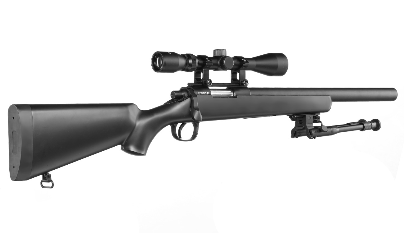 Well M700 Short-Type Snipergewehr inkl. Zweibein / Zielfernrohr Springer 6mm BB schwarz Bild 3