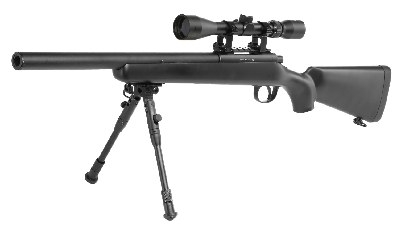 Well M700 Short-Type Snipergewehr inkl. Zweibein / Zielfernrohr Springer 6mm BB schwarz Bild 6