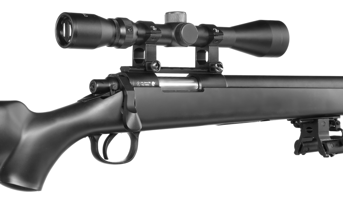 Well M700 Short-Type Snipergewehr inkl. Zweibein / Zielfernrohr Springer 6mm BB schwarz Bild 8