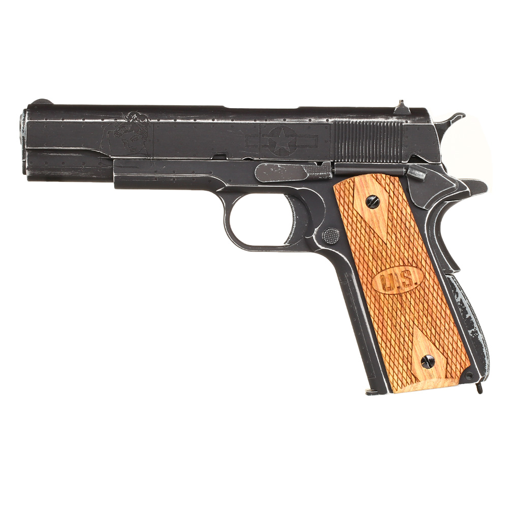 Cybergun / AWC Auto-Ordnance 1911 Victory Girls Vollmetall GBB 6mm BB Vintage-Black Bild 1
